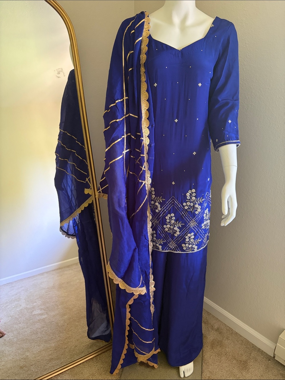 Elegant Blue  Women's Indian suit Punjabi suit 3 piece set